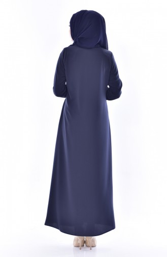 Abaya mit Reißverschluss 7379A-01 Dunkelblau 7379A-01