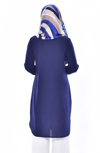 Düğmeli Tunik 0666-01 Lacivert