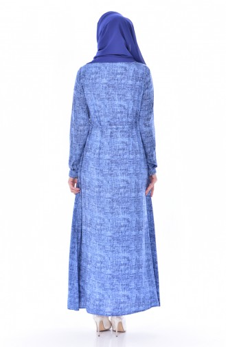 Kleid mit Knöpfen 4022-03 Blau 4022-03