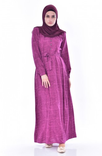 Buttoned Dress 4022-04 Plum 4022-04