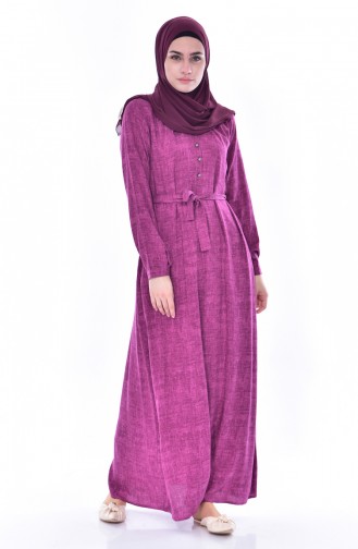 Buttoned Dress 4022-04 Plum 4022-04