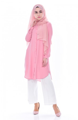 Buttoned Tunic 0666-05 Candy Pink 0666-05