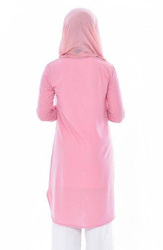 Düğmeli Tunik 0666-05 Şekerpembe 0666-05