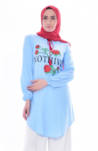 Printed Tunic 3815-05 Baby Blue 3815-05