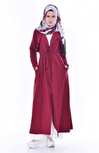 Belted Cape 6119-03 Claret Red 6119-03