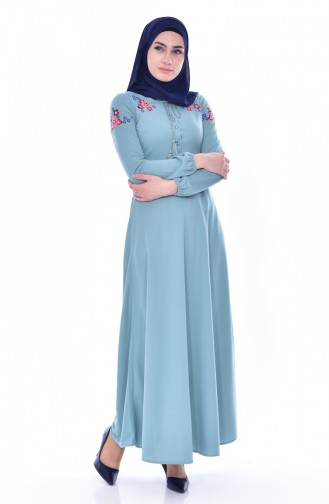 Green Almond Hijab Dress 0522-05