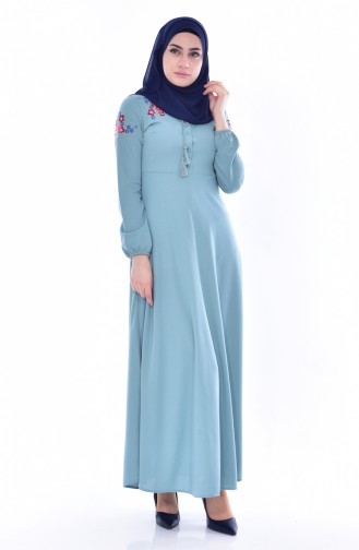 Green Almond Hijab Dress 0522-05