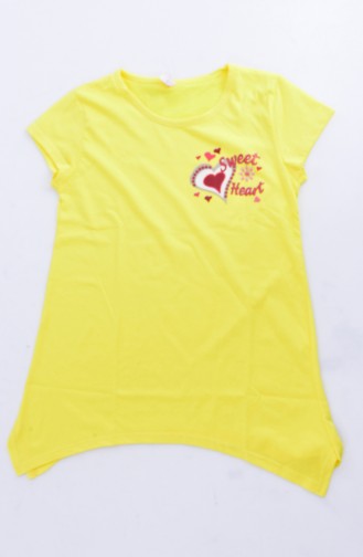 Baskılı Pijama Takım 4151-01 Sarı Gri