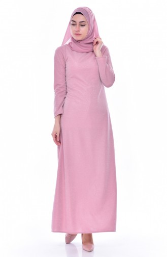 Dusty Rose Hijab Dress 6044-02
