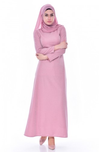 Dusty Rose Hijab Dress 6044-02