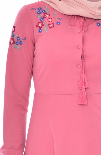 Kleid mit Stickerei 0522-04 Rosa 0522-04