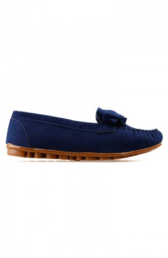 Navy Blue Woman Flat Shoe 0104-06