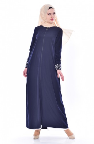 Abaya mit Stickerei 1787-02 Dunkelblau 1787-02