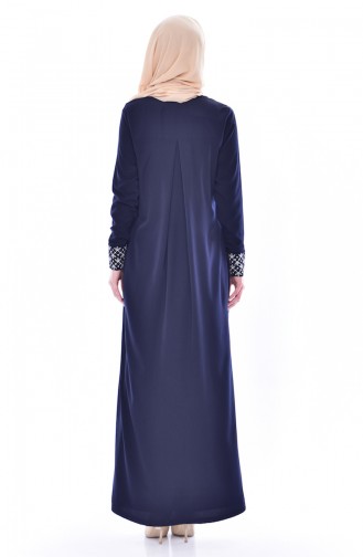 Abaya mit Stickerei 1787-02 Dunkelblau 1787-02