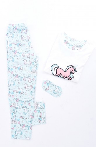 Bedruckter Schlafanzug 2800-5-04 Weiß 2800-5-04