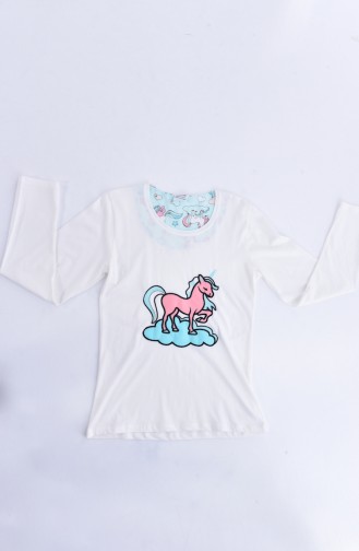 Bedruckter Schlafanzug 2800-5-04 Weiß 2800-5-04