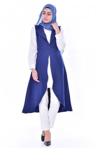 Gilet Asymétrique a Boutons 41163-08 Bleu Roi 41163-08