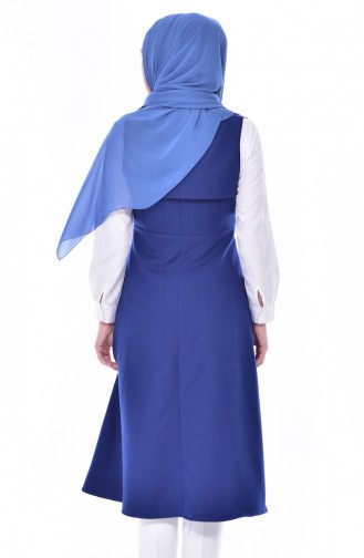 Gilet Asymétrique a Boutons 41163-08 Bleu Roi 41163-08
