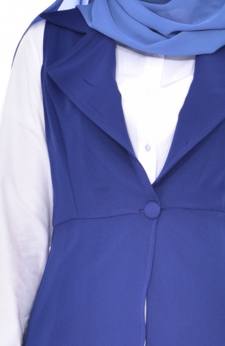 Gilet Asymétrique a Boutons 41163-08 Bleu Roi 41163-08