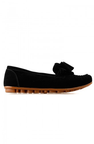 Ballerine en Velours 0104-05 Noir 0104-05