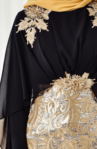 Schwarz Hijab-Abendkleider 8222-03