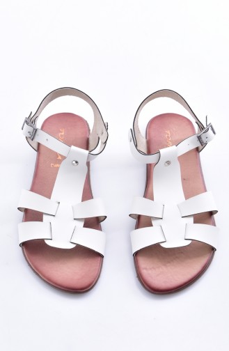White Summer Sandals 50252-01