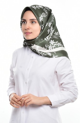 Desenli Tafta Eşarp 95173-08 Yeşil