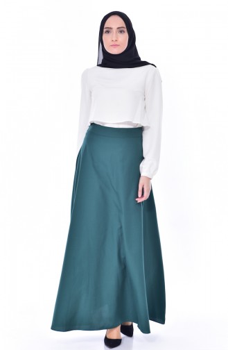 Zippered Skirt 8865-07 Emerald Green 8865-07