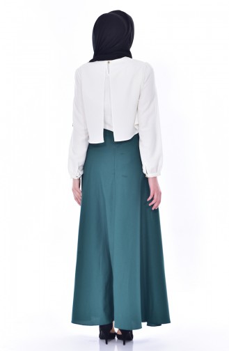 Zippered Skirt 8865-07 Emerald Green 8865-07