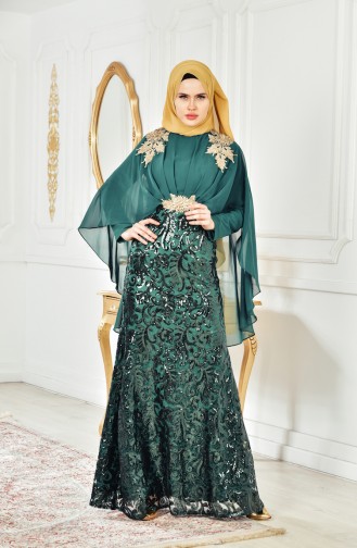 Smaragdgrün Hijab-Abendkleider 8222-06