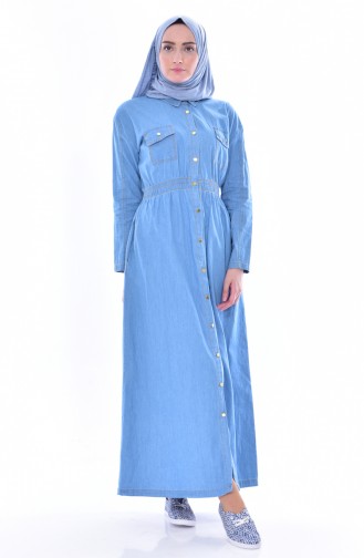 Kot Elbise 5179-01 Açık Mavi