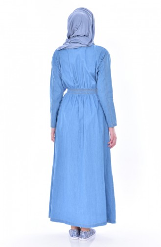 Kot Elbise 5179-01 Açık Mavi