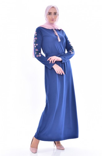 Indigo Hijab Dress 3844-06