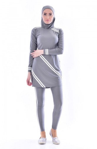 Striped Hijab Mayo 1007-03 dark Gray 1007-03