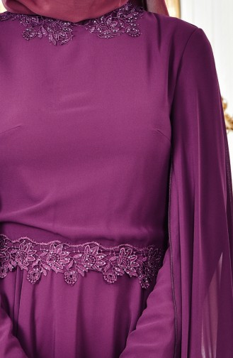Lace Evening Dress 1124-03 Purple 1124-03