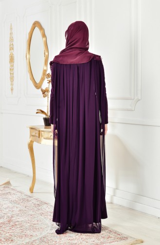 Guipure Evening Dress 4010-02 Purple 4010-02