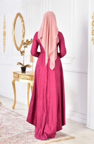 Plum Hijab Evening Dress 0511-02