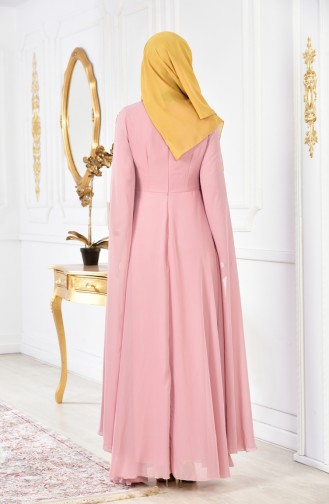 Powder Hijab Evening Dress 52697-04