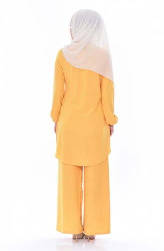 Tunic and Pants Two Piece Suit 0823-02 Yellow 0823-02