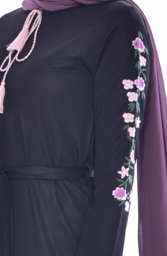 Sleeve Embroidered Dress 3844-02 Black 3844-02