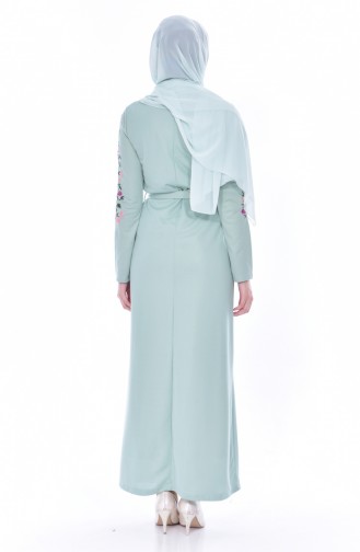 Abaya mit Stickerei 3844-04 Wassergrün 3844-04