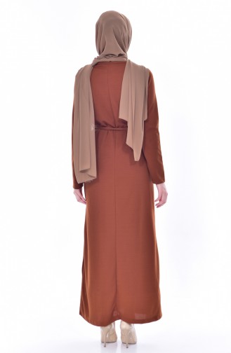 Tan Hijab Dress 3846-03
