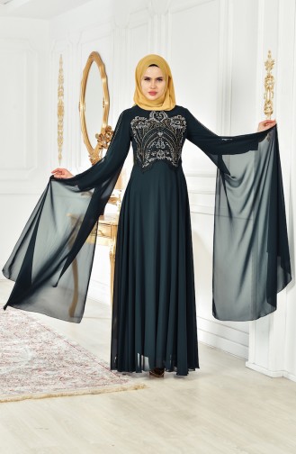 Green Hijab Evening Dress 52697-05