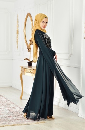 Green Hijab Evening Dress 52697-05