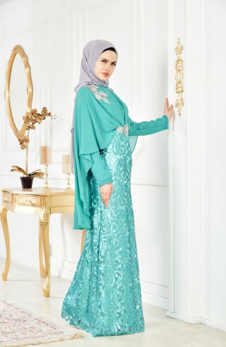Grün Hijab-Abendkleider 8222-04