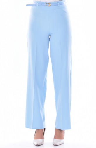 Belted Wide Cuff Pants 6000-02 Baby Blue 6000-02