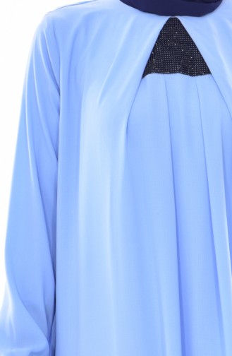 Taş Detaylı Elbise 1905-01 Bebe Mavisi