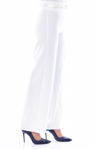 Pantalon Large a Ceinture 6000-03 Blanc 6000-03