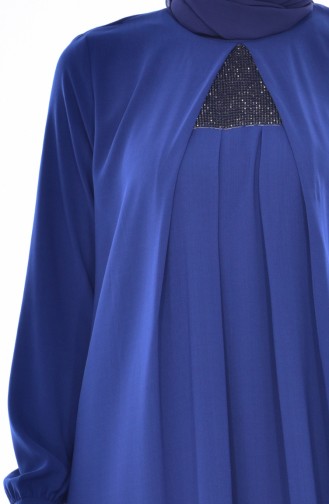 Navy Blue Hijab Dress 1905-02