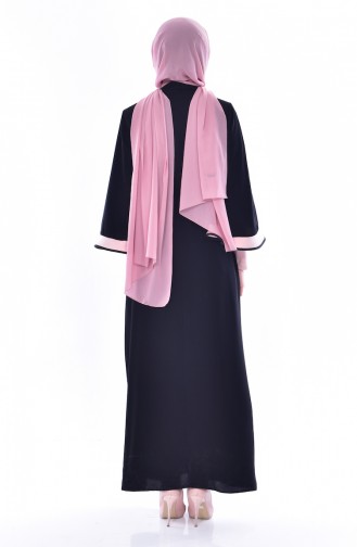 Dress Abaya Duple Suit 7807-01 Black Powder 7807-01